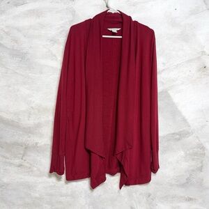 Athleta Pranayama Restore Wrap Cardigan Mulled Wine Open Front w/ Pockets XS
